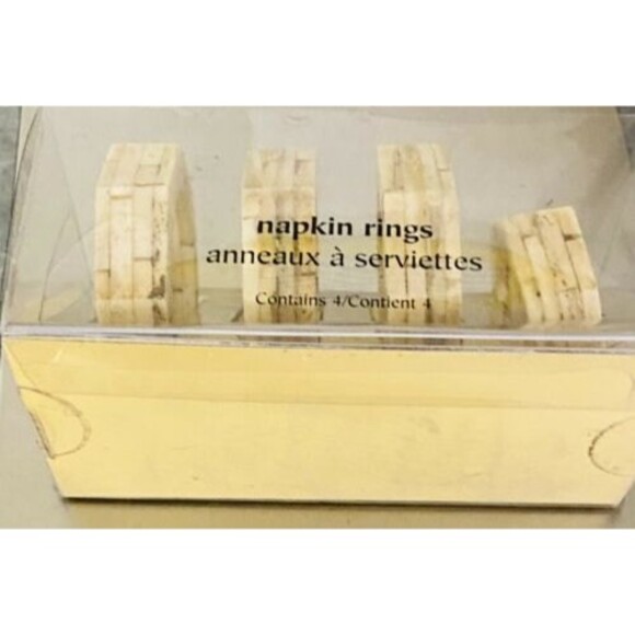 Vintage Pier 1 Imports Napkin Rings Set of 4 NEW - Picture 1 of 4